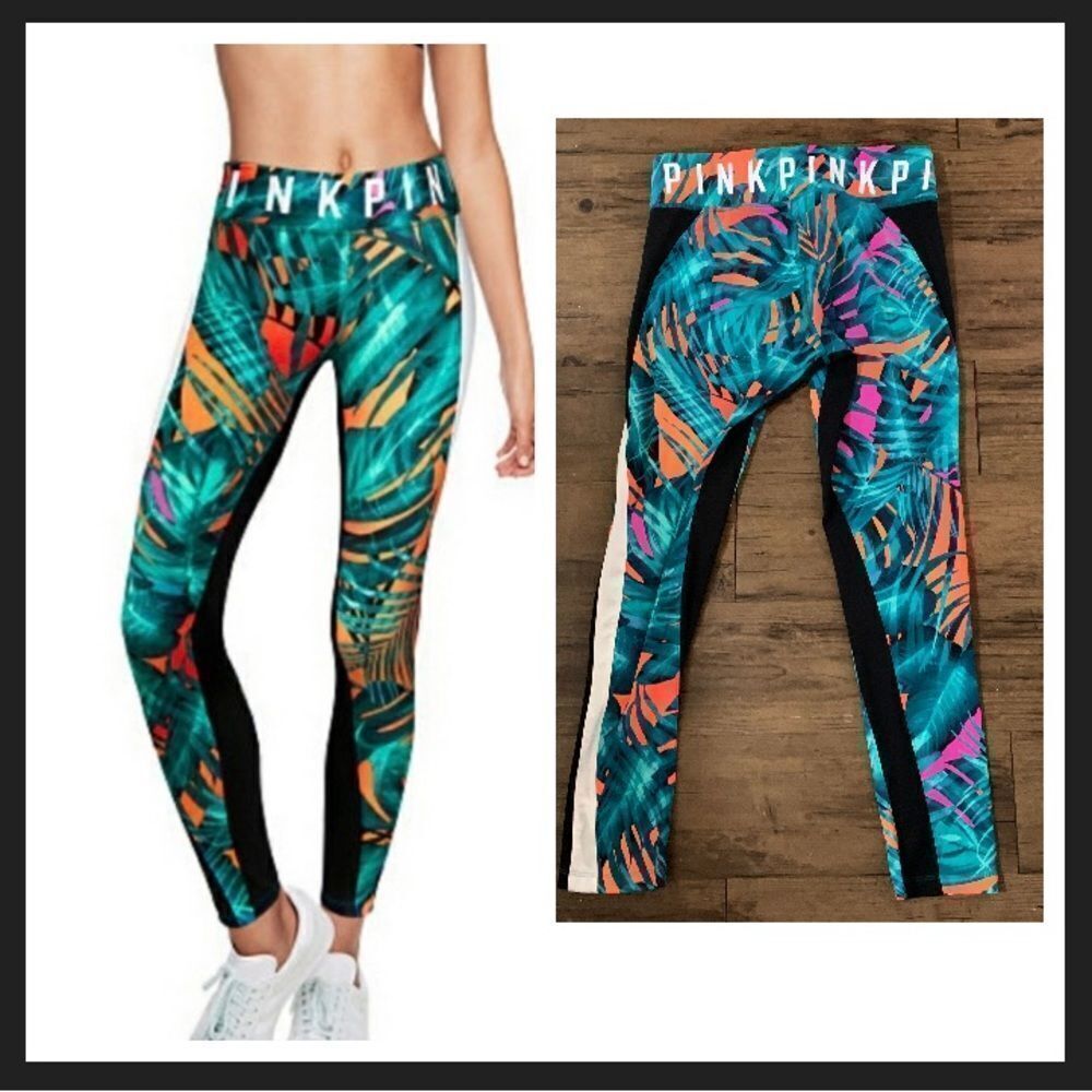 PINK VS TROPICAL FERN PRINT ULTIMATE LEGGINGS